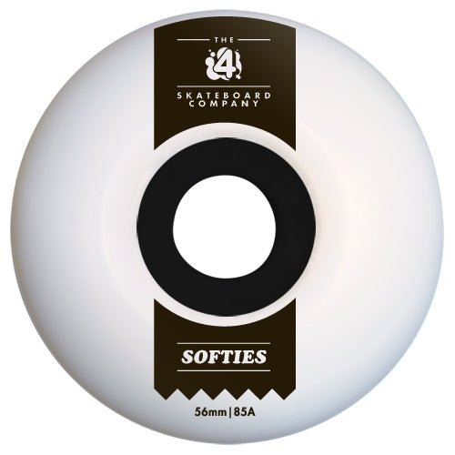 4 Skateboard Co Softies 56MM 85A Skateboard Wheels - High Performance Cruiser Wheels for Smooth Riding on Streets & Parks