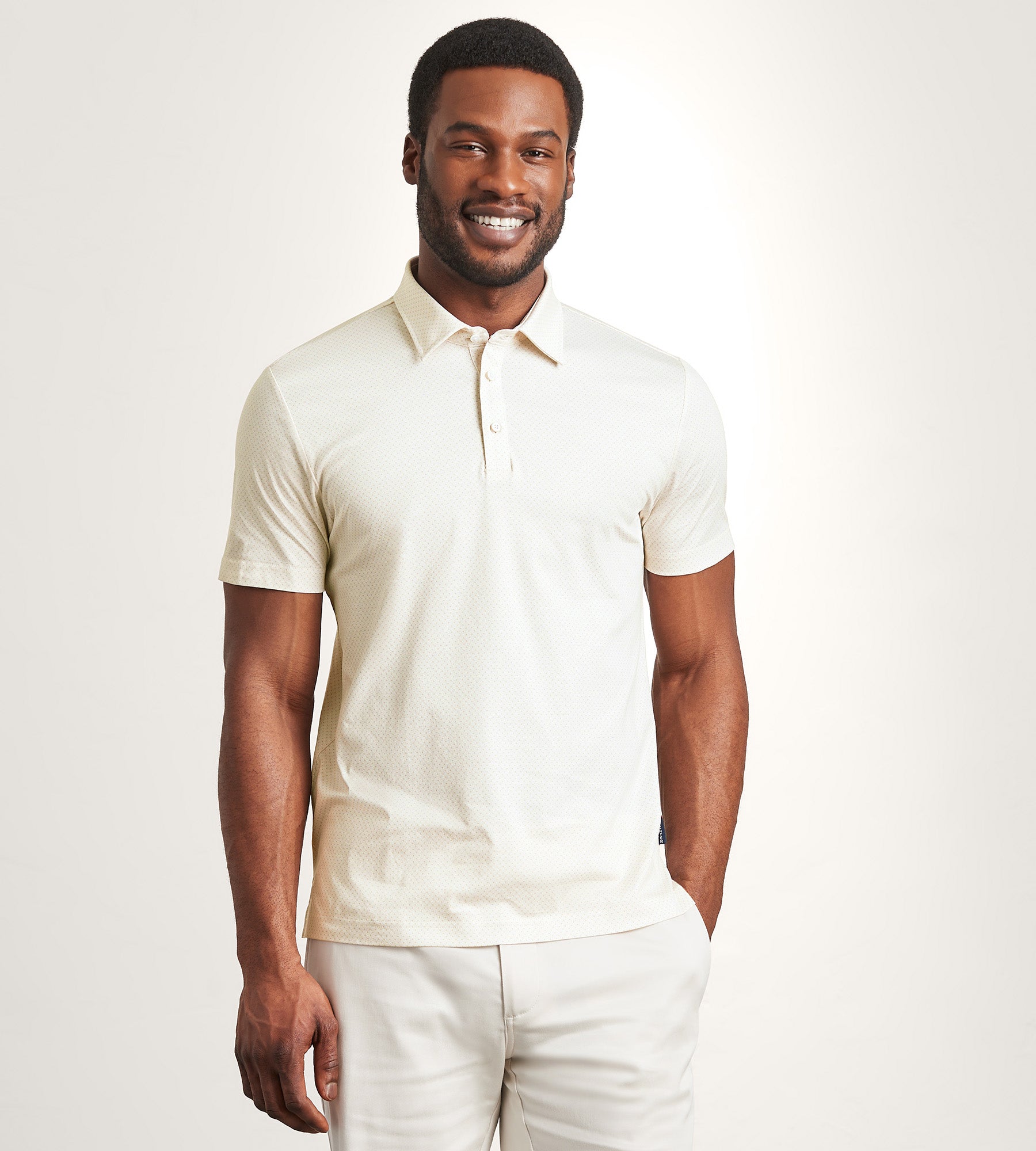 Modern Fit Short Sleeve Geo Pattern Structured Collar Polo Shirt for Men | Casual & Business Wear | Perfect for Office, Golf & Summer Outings