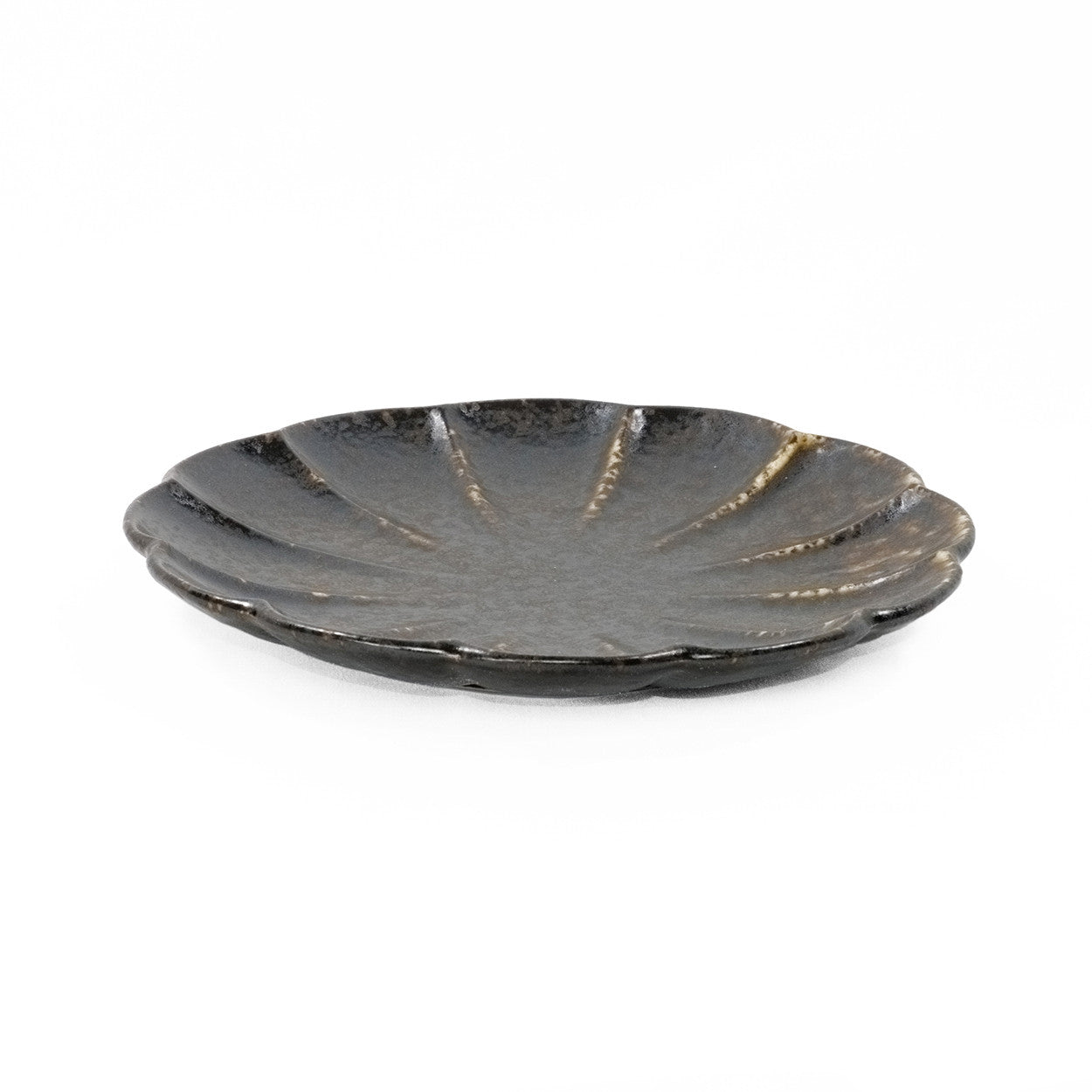 Kikka Daisy Black Kessho Salad Plate - 8.5 Inch Porcelain Appetizer Dish for Dinner Party, Wedding, and Home Decor | Elegant Japanese-Inspired Tableware