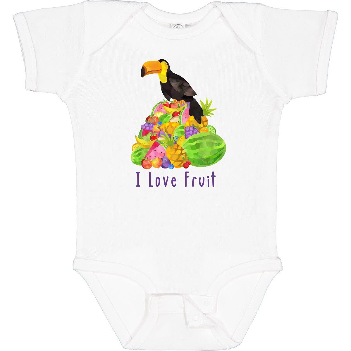 Inktastic I Love Fruit Toucan Baby Bodysuit - Soft Cotton Cute Animal Print Onesie for Infants & Toddlers - Perfect for Playtime, Daycare & Family Outings