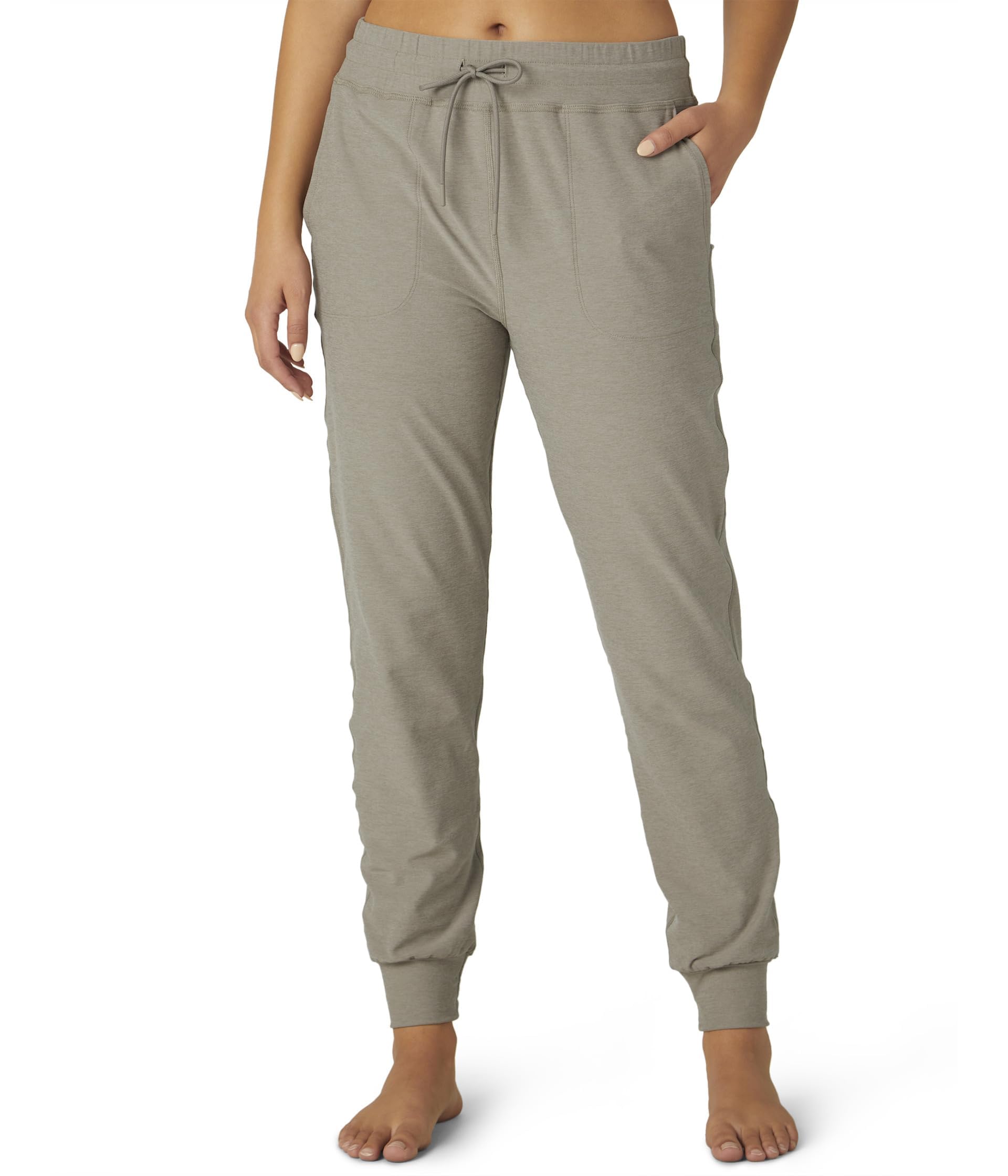 Beyond Yoga Women's Spacedye Commuter Midi Joggers - High Waisted Yoga Pants for Running, Lounge & Travel - Soft Stretchy Workout Leggings with Pockets