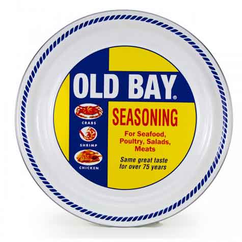 Old Bay Seasoning 20 oz Enamelware Serving Tray - Rust-Proof & Durable for Outdoor Picnics, BBQ Parties & Kitchen Serving