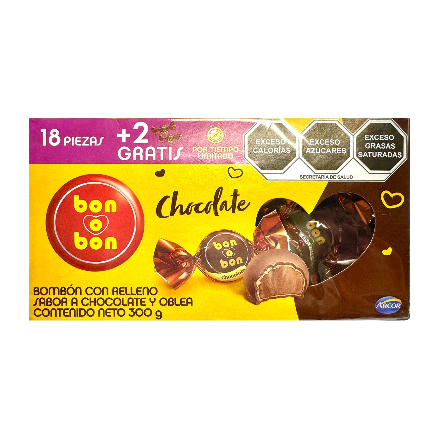 Arcor Bon O Bon Chocolate Box - 18 Count Assorted Chocolate Candies for Gifts, Parties & Desserts