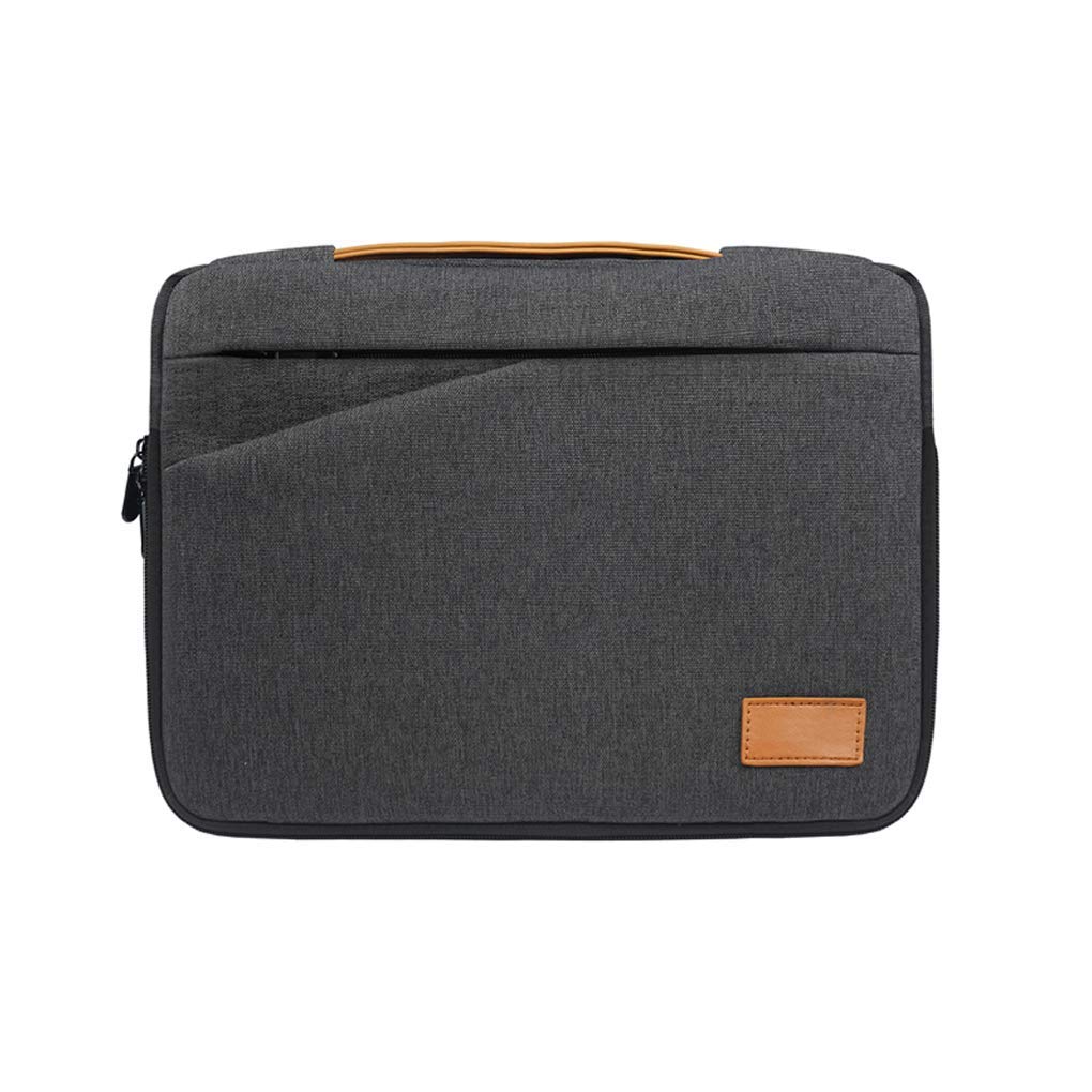 YQYQ 14-15.6 Inch Dark Grey Waterproof Laptop Sleeve with Multiple Pockets - Compatible with MacBook Pro & Surface Pro - Durable Briefcase Handbag for Business Travel, Work & School