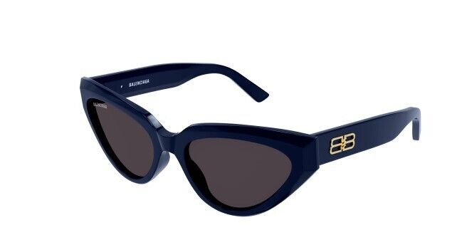 Balenciaga BB0270S 004 Blue Grey Cat Eye Sunglasses for Women - Trendy Oversized Fashion Shades for Beach, Driving & Outdoor Activities
