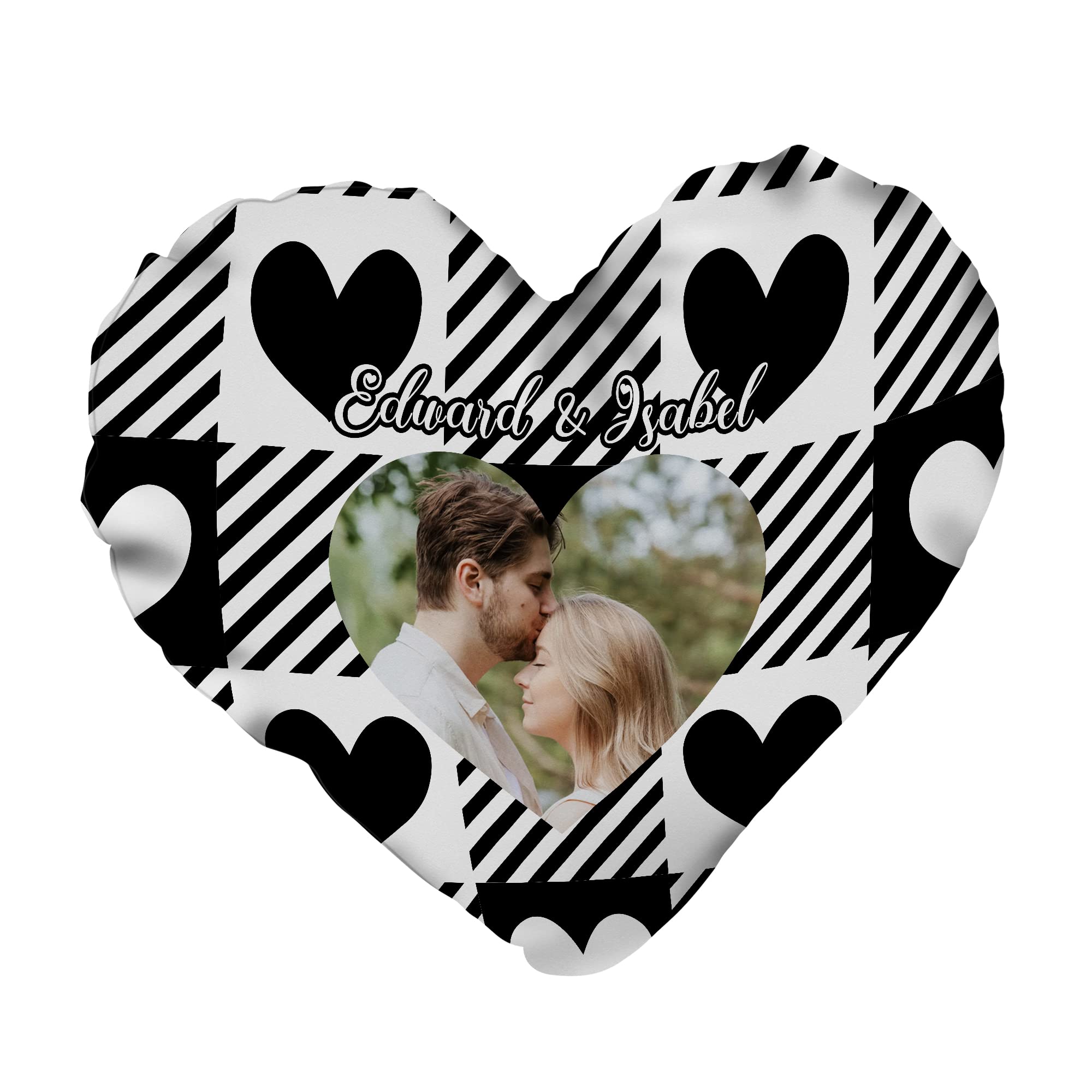 Custom Heart Shaped Throw Pillow with Insert - Personalized Valentine's Photo Pillow for Couples | Home Decor Gift for Anniversary, Wedding & Romantic Decorations | Perfect for Bedroom, Sofa & Valentine's Day Gifts