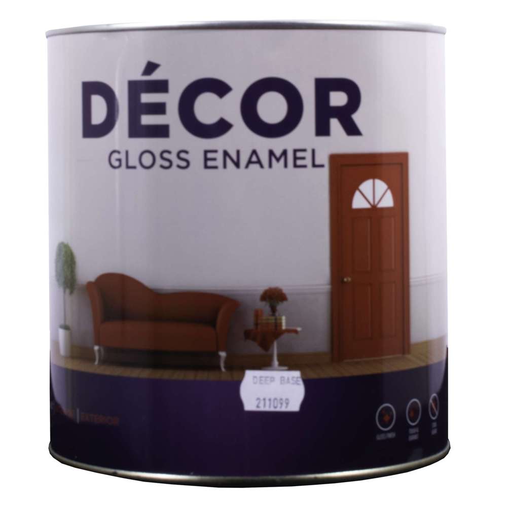 Apco Decor Gloss Enamel Deep Base 4L - High Gloss Paint for Interior Walls & Ceilings - Perfect for Living Rooms, Bedrooms & Kitchens