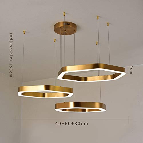 Elegant LED Chandelier Lighting - Gold Ring Crystal Ceiling Light Fixture for Living Room, Dining Room, Bedroom & Kitchen | Modern Home Decor Indoor Lighting (40/60/80cm, Cool White) | Perfect for Dinner Parties, Romantic Ambience & Home Renovation Projects