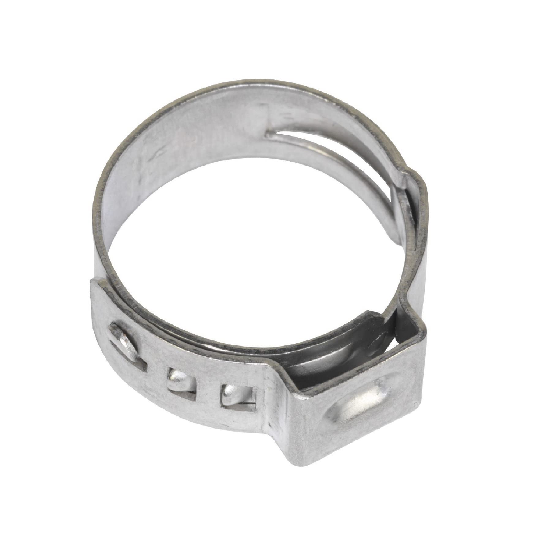 4 Pack Stainless Steel Single Ear Plus O Clips for Coolant, Gas, Air & Hydraulic Hoses (25.4-28.5mm) - Ideal for Automotive, Industrial & Plumbing Applications