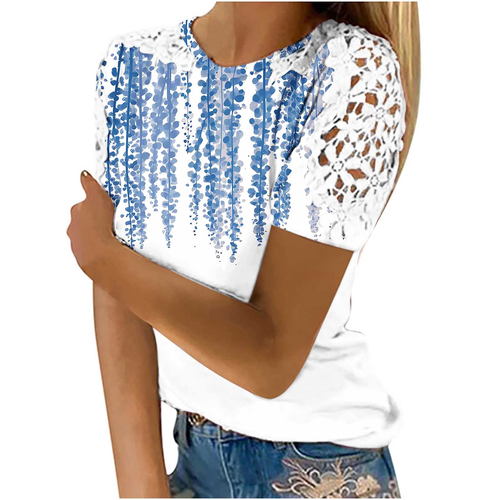 Women's Summer T-Shirts - Loose Fit Casual Dandelion Print Tops for Plus Size Women | Perfect for Outings, Beach Trips & Everyday Wear