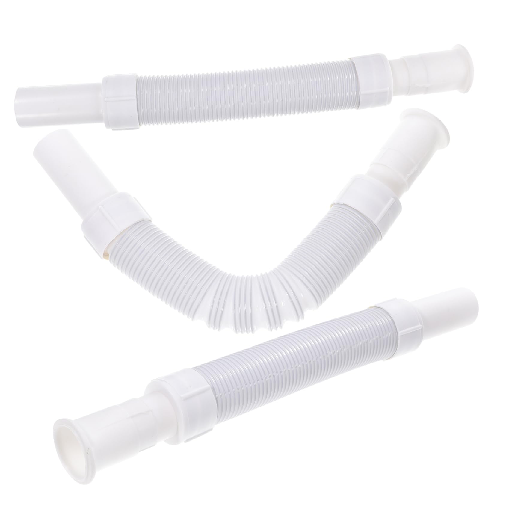 Angoily 3-Pack Flexible Drain Hose Extension for Washing Machine - Lightweight, Durable Sewer Drain Pipe with Easy Installation (Ideal for Laundry Room, RV, Basement & Home Drainage)
