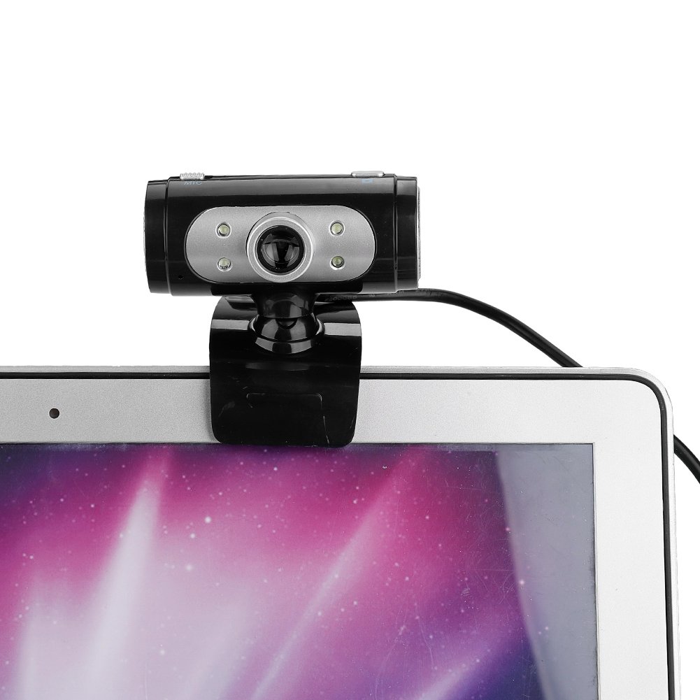 HD 720P Webcam with Manual Focus, Built-in Microphone & LED Light for PC/Laptop (Windows 2000/XP/7/8/10/Vista, Android) - Perfect for Video Conferencing, Online Classes & Live Streaming