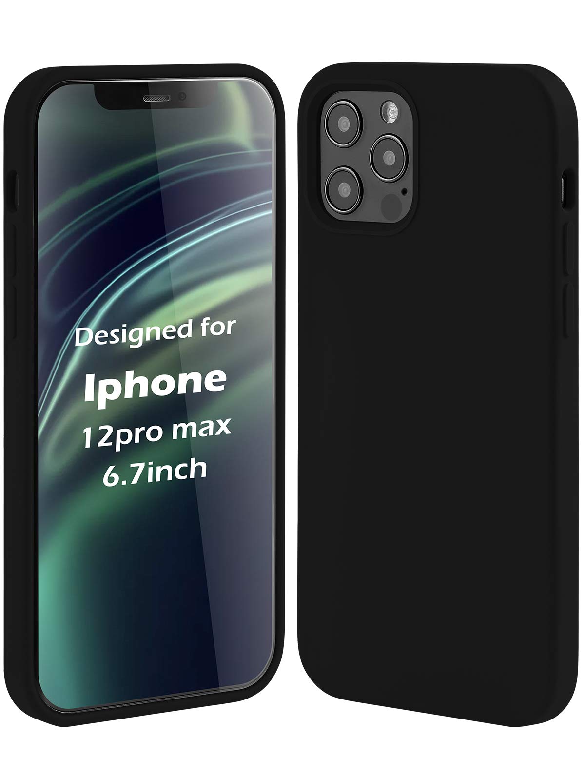 Premium Ultra-Thin Shockproof iPhone 12 Pro Max Case - Soft Silicone with Microfiber Lining | Full Body Protection for Apple iPhone 12 Pro Max (Black) | Perfect for Everyday Use, Travel & Outdoor Activities