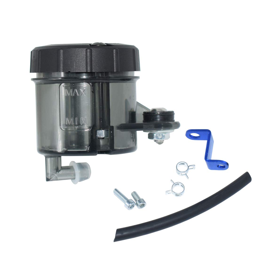 60ML Universal Motorcycle Brake Clutch Fluid Reservoir Cup with Bracket & Oil Tube Clamps - Durable Oil Tank for Harley, Honda, Yamaha & More - Perfect for Motorcycle Maintenance & Custom Builds