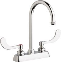 Chicago W4D-GN2AE1-317ABCP Deck Mount Commercial Workboard Faucet with 5.25