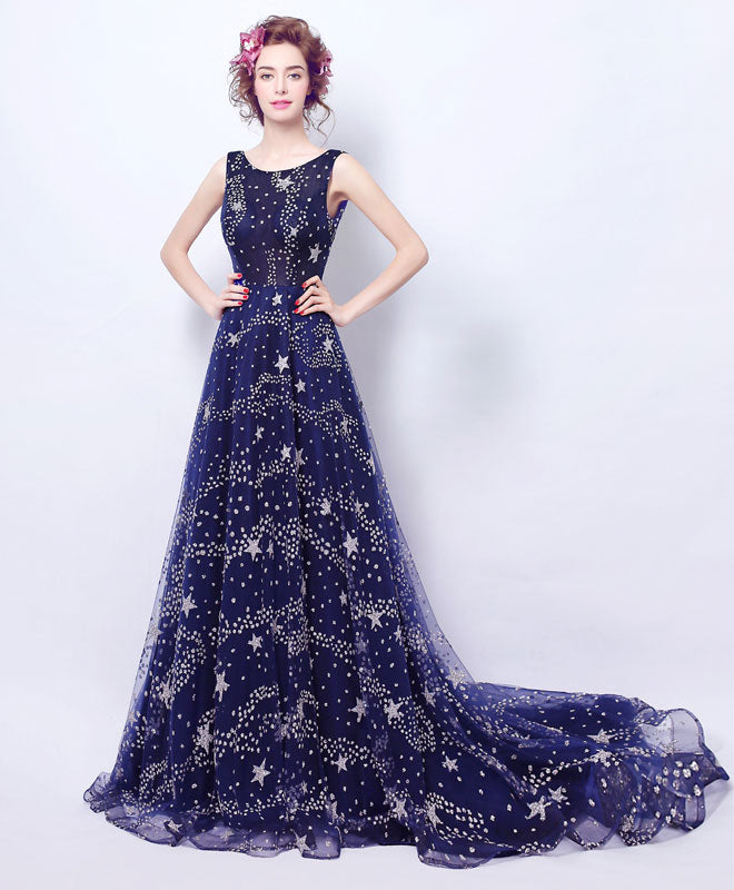Elegant Navy Blue Long Prom Dress for Women - Formal Evening Gown for Homecoming, Ball, and Special Occasions