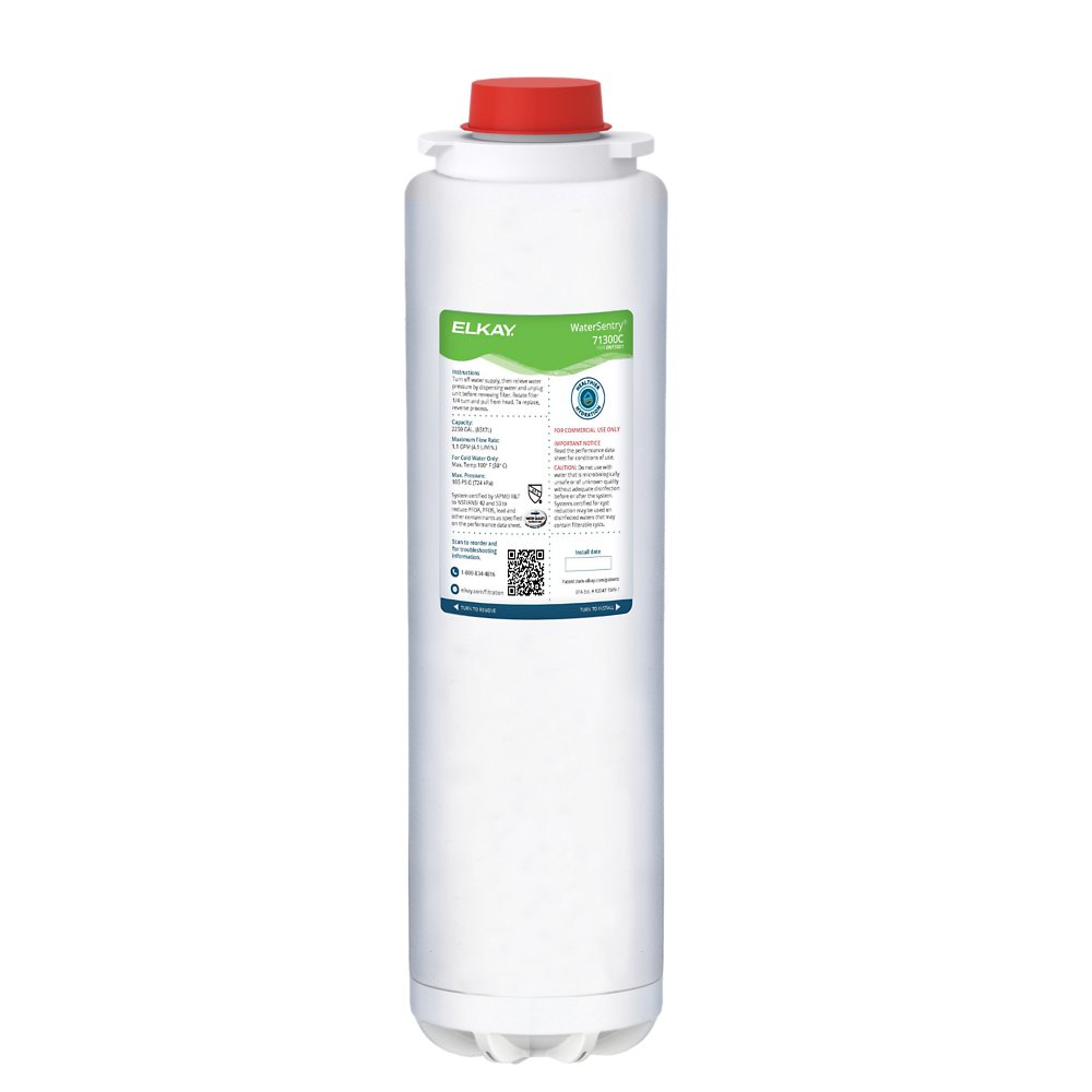 Elkay 71300C WaterSentry NSF/ANSI Certified Water Filter - Removes PFOA, PFOS, Lead & Microplastics (2250 Gallon Capacity, 12-Month Life) | Perfect for Home, Office & RV Drinking Water Filtration