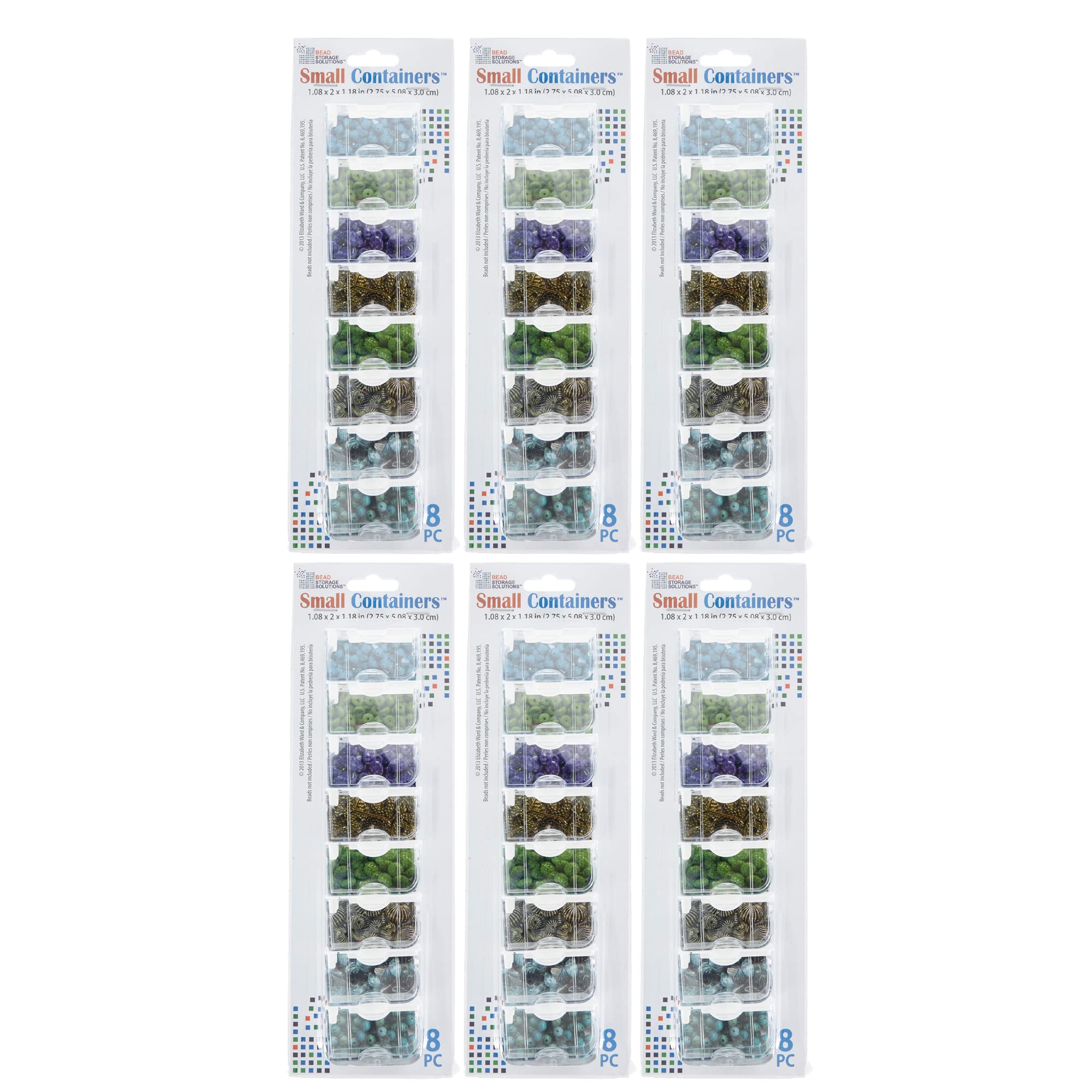 Elizabeth Ward 8-Piece Bead Storage Containers - Clear Craft Organizer for Small Beads, Crystals & Fasteners (6 Pack) | Perfect for Jewelry Making, DIY Crafts & Beading Projects