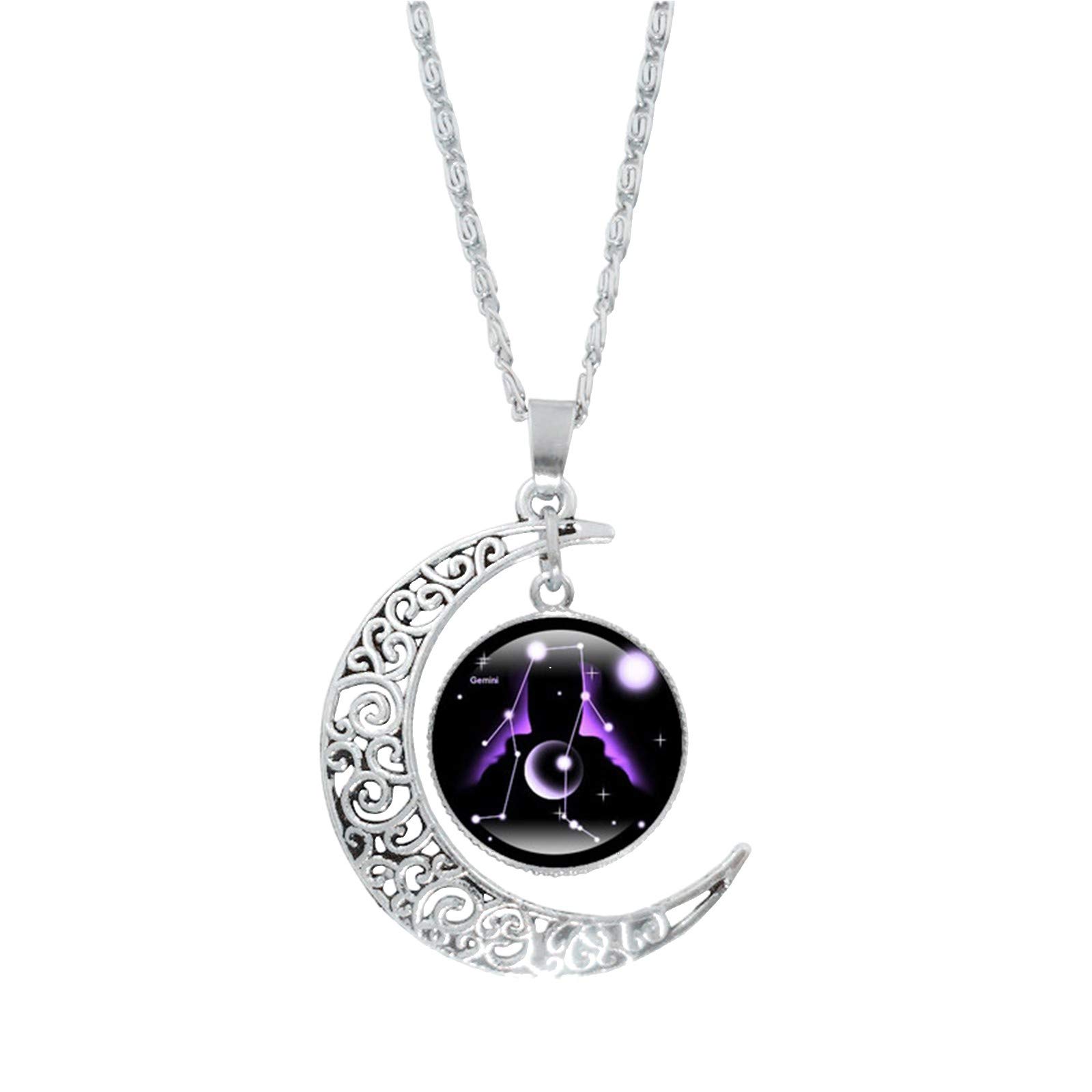 JB9 Moon Necklace for Women - Zodiac Gift for Her & Mom | Elegant Constellation Jewelry