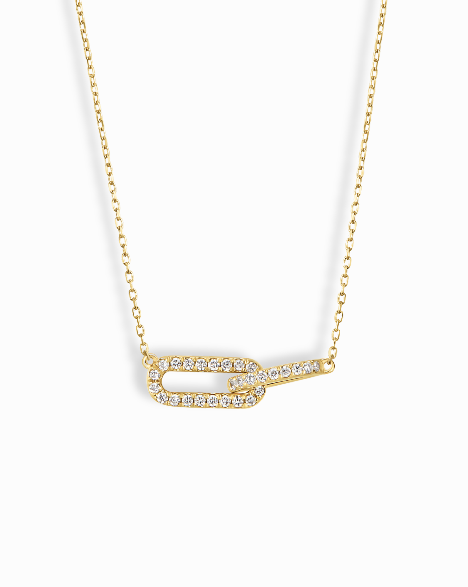 14K Violet Diamond Link Necklace for Women - Elegant Dainty Gold Chain Jewelry Gift for Anniversary, Valentine's Day & Special Occasions