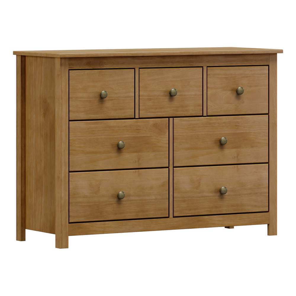 Finestra Topazio Line 7-Drawer Solid Wood Chest - Freijo Wood, 43.3