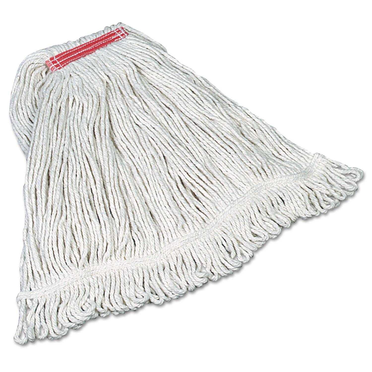 Premium Super Stitch Cotton Looped End Wet Mop with 1-Inch Headband - 6-Pack for Commercial & Home Cleaning - Ideal for Floors, Kitchens, Bathrooms, and Hard Surfaces