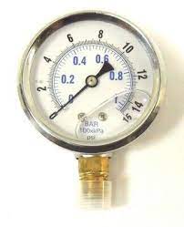 0-15psi Liquid Filled Pressure Gauge with 1/4