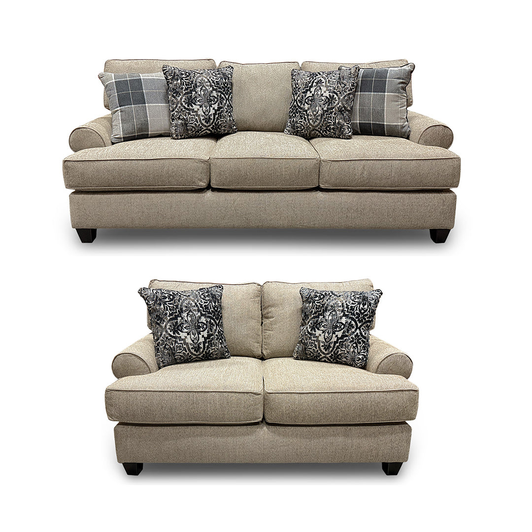 Charleston Sofa and Loveseat Set - Modern Living Room Furniture for Comfortable Seating | Perfect for Family Gatherings, Movie Nights & Home Decor