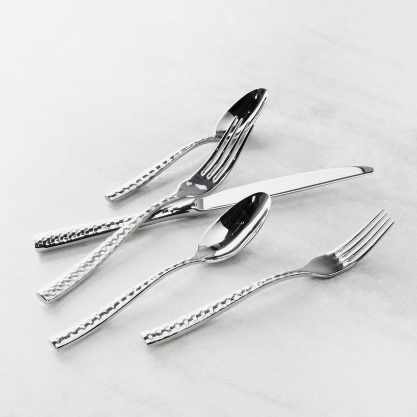 Fortessa Lucca Faceted Flatware Set - 20-Piece Stainless Steel Cutlery for Elegant Dining & Entertaining - Perfect for Weddings, Dinner Parties & Everyday Use