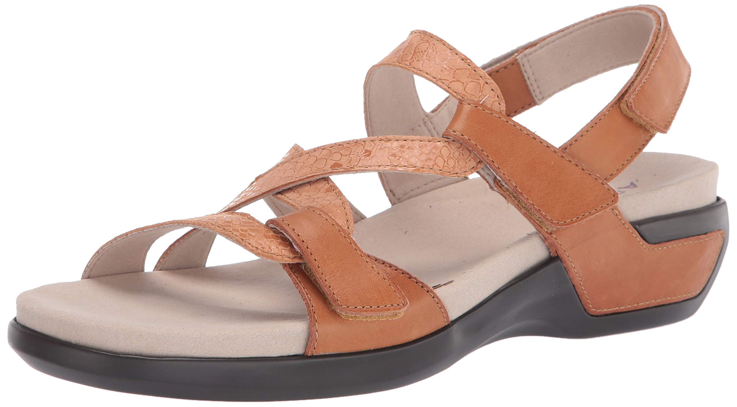 Aravon Women's Power Comfort S Strap Sandal Flat - Comfortable Walking Sandals for Women with Arch Support | Perfect for Travel, Beach & Everyday Wear