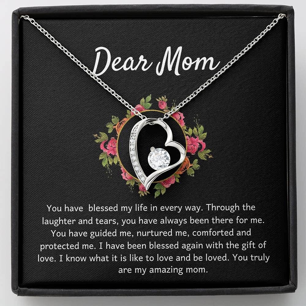Elegant Mother of the Bride Necklace - Forever Love Jewelry Gift from Daughter to Mom for Wedding, Valentines Day, Birthday & Anniversary - Perfect for Bridal Shower, Wedding Ceremony & Special Occasions