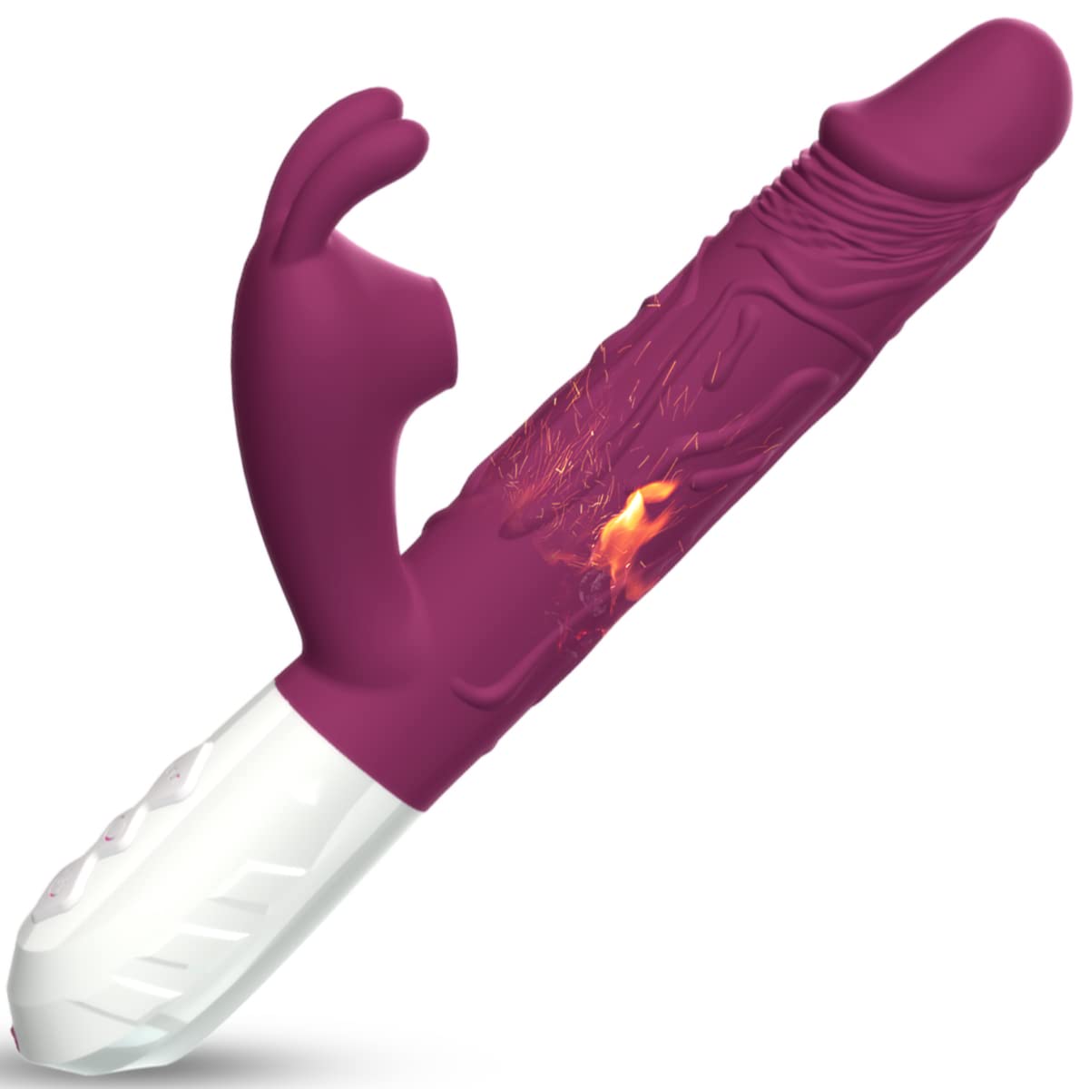 Premium Rose Vibrator for Women - 7 Powerful Vibration Modes, G-Spot & Clitoral Stimulator, Realistic Rabbit Dildo - Best Adult Sex Toy for Couples, Solo Play & Romantic Nights