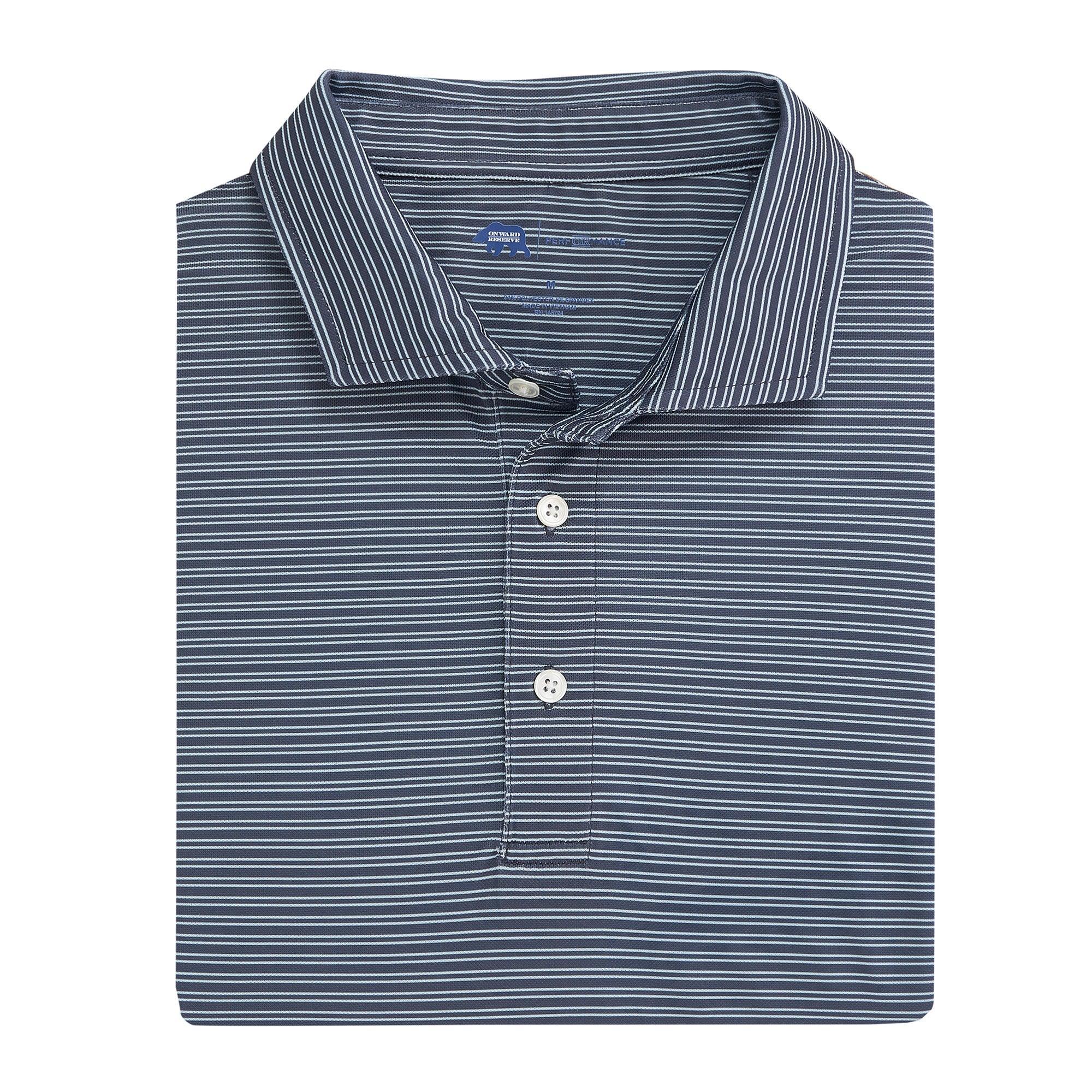 Premium Stripe Performance Pique Polo Shirt for Men - Breathable & Moisture-Wicking Golf & Casual Wear