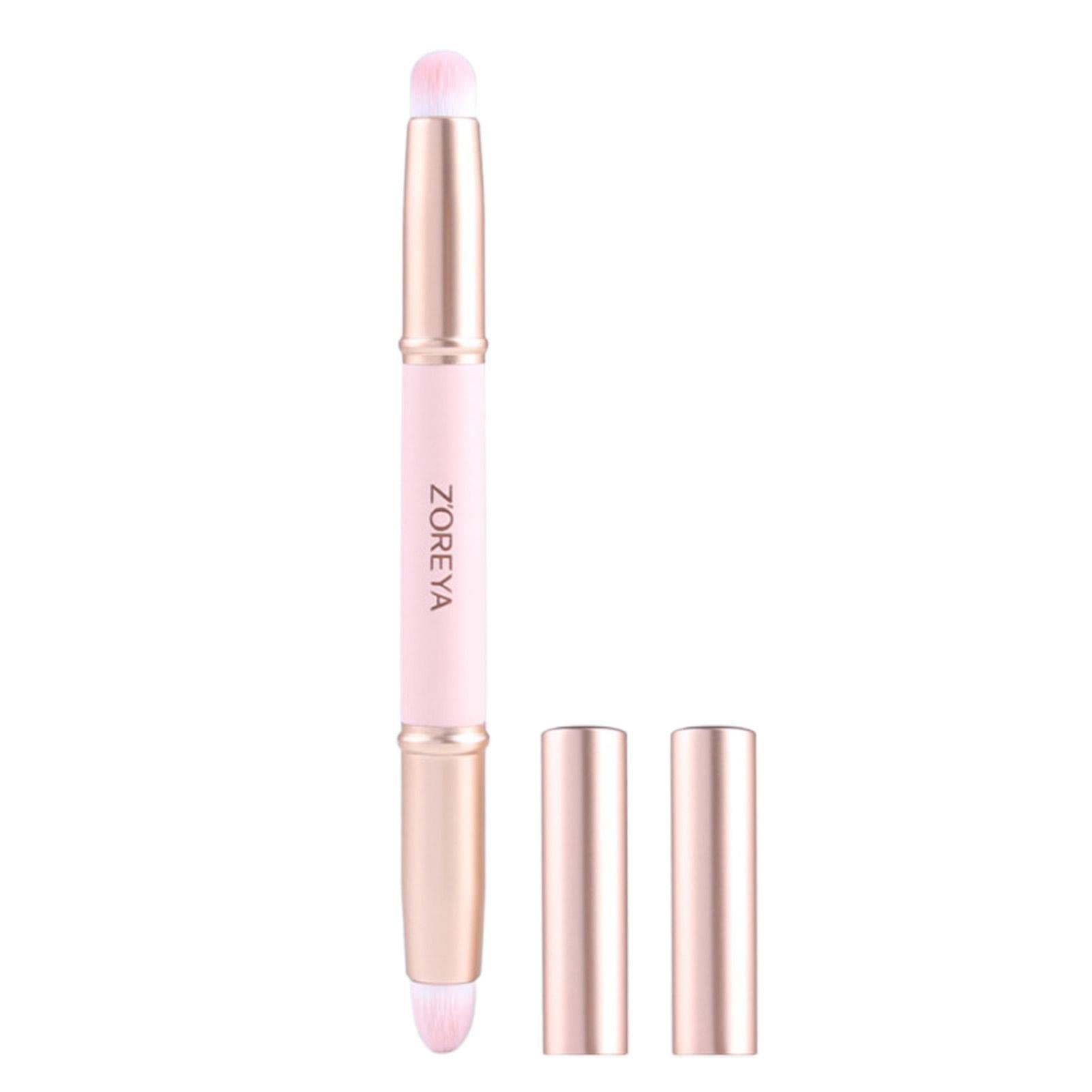 Double Sided Makeup Brush Set - Lip & Concealer Brush with Lid | Perfect for Eye & Lip Makeup | Great Christmas Gift Idea