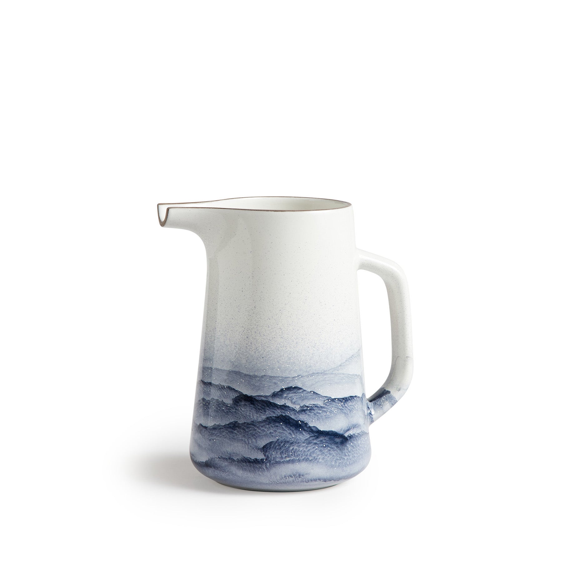 Large Pitcher with Lid - 68oz Glass Water Pitcher for Iced Tea, Lemonade & Infused Water - Midnight Blue & Opaque White Watercolor Design - Perfect for Parties, BBQs & Kitchen Storage