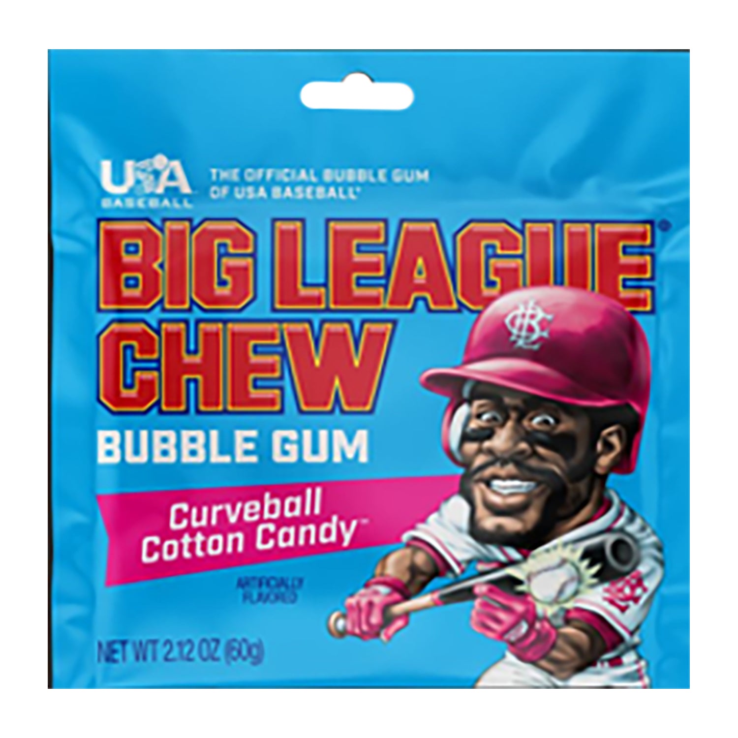 Big League Chew Bubble Gum Cotton Candy Flavor | 2.12oz (60g) Pack of 12 | Fun Baseball-Themed Chewing Gum for Kids, Parties & Sports Events