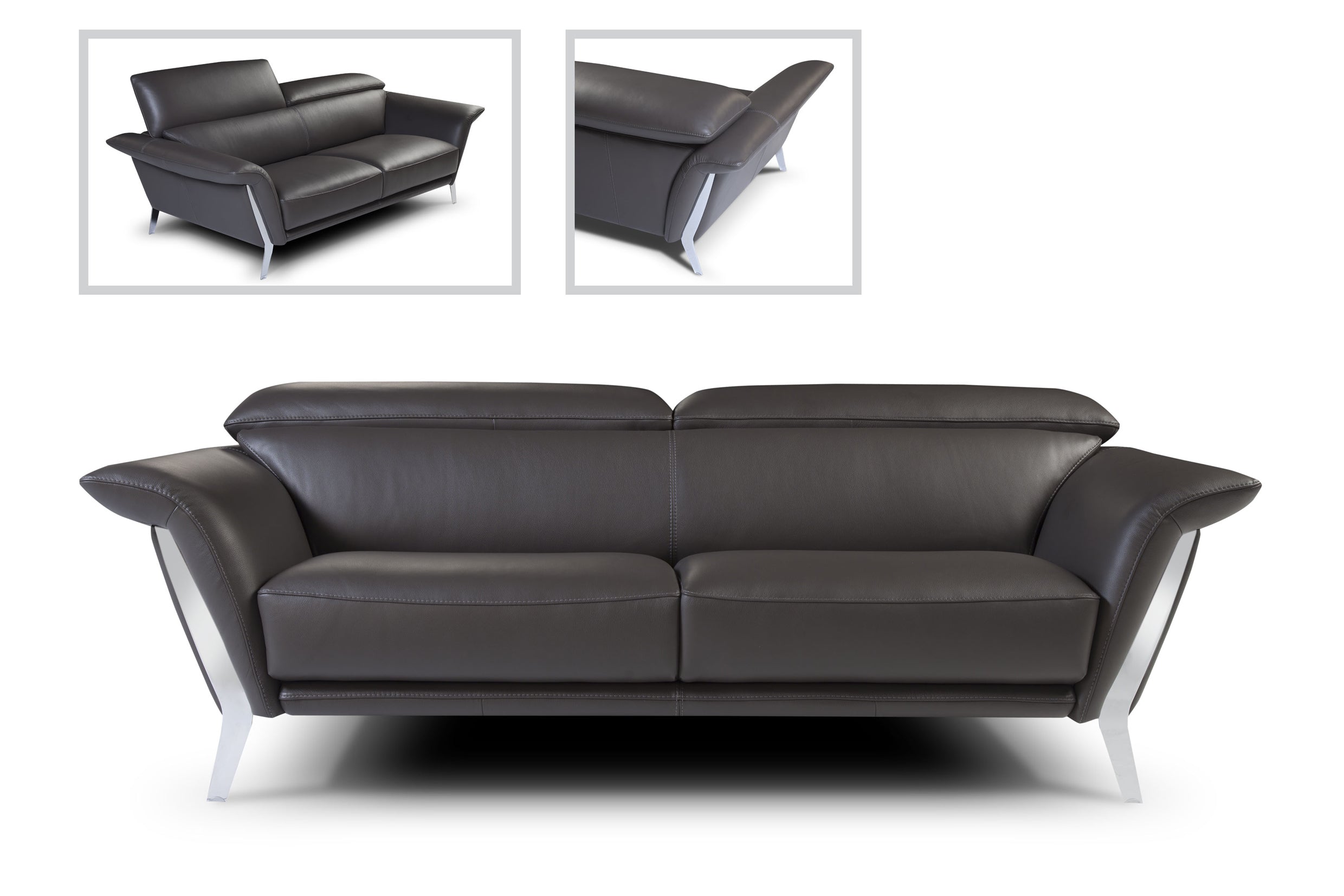 Nicoletti Heni Leather Sectional Sofa - Modern Genuine Leather Living Room Couch with Recliner, L-Shaped Design for Home Theater & Family Gatherings