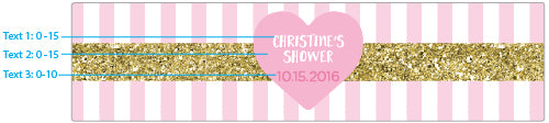Custom Water Bottle Labels - Sweet Heart Design for Weddings, Parties & Events | Personalized Name Stickers for Bottles & Cups