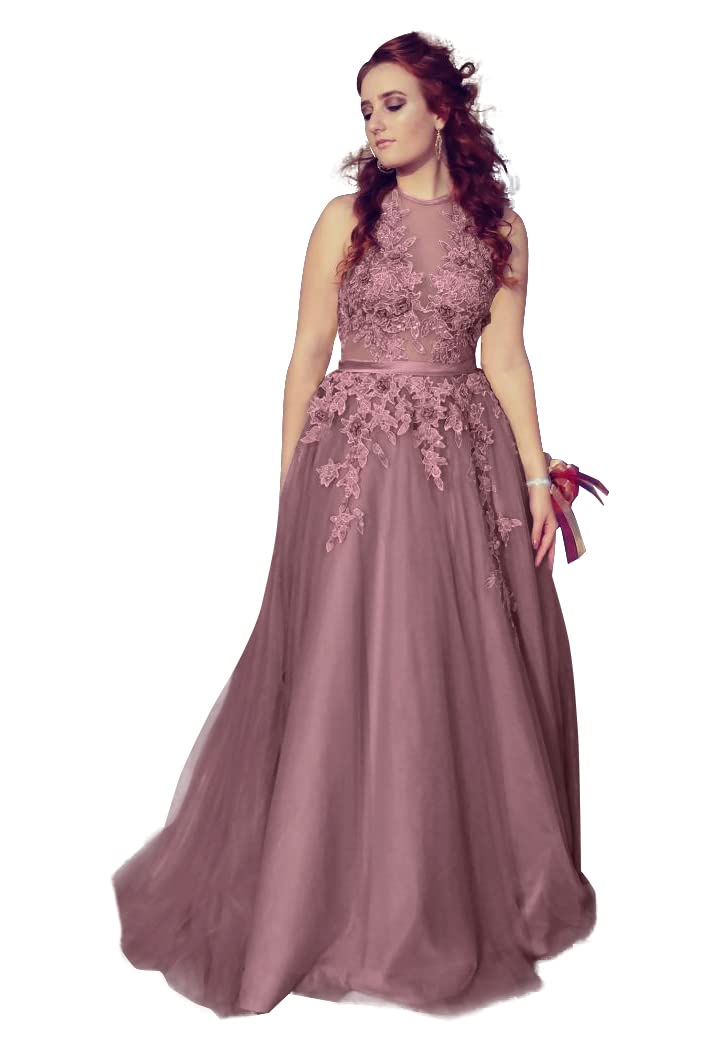 Elegant 2023 Women's Halter Prom Dresses with Appliques - Long Backless Formal Evening Gowns for Homecoming, Wedding Guest & Special Occasions