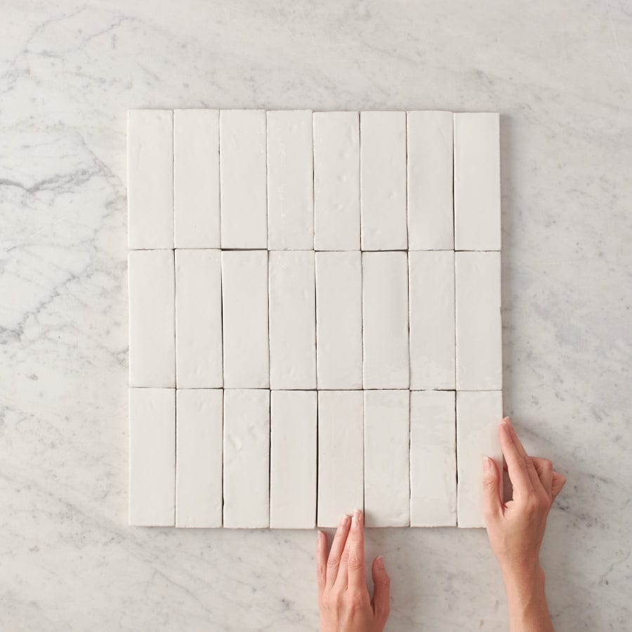 Noosa Gloss Zellige White Tile - Premium Ceramic Wall & Floor Tile for Bathroom, Kitchen Backsplash & Shower Renovation
