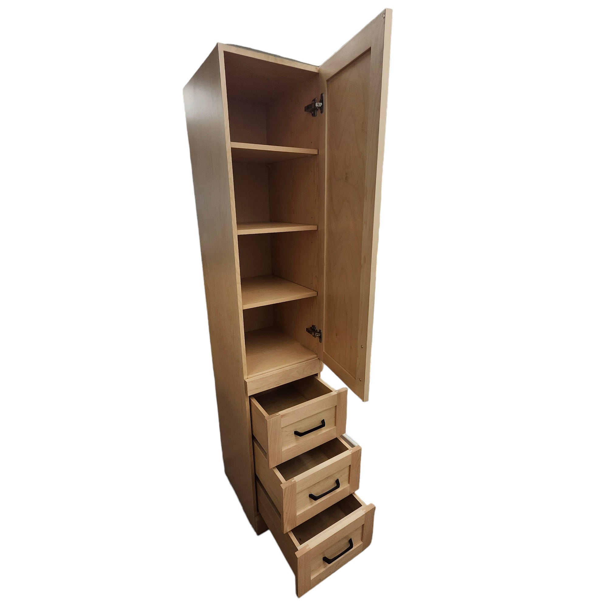 Premium Canadian Maple Natural Stain Linen Tower - Eco-Friendly Wooden Spice & Tea Organizer for Kitchen Countertop & Pantry Storage