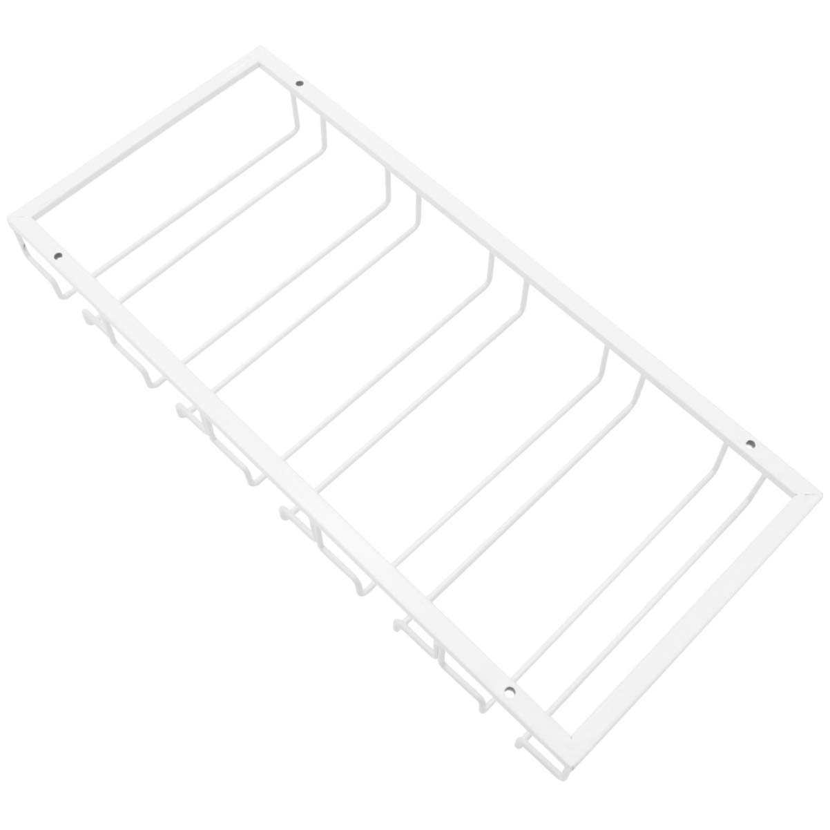 Iron Under Cabinet Stemware Hanger Rack - Bar Shelving Wine Glass Holder for Kitchen, Home & Restaurant - Perfect for Organizing Wine Glasses, Cups & Goblets Under Cabinets or Bars