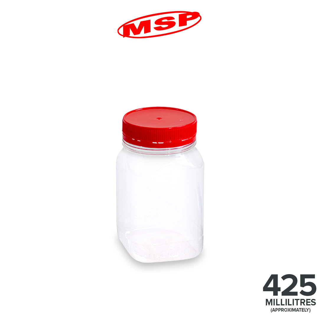 54-Pack PET Plastic Containers (425ml / 14.4oz) - Square Food Storage Jars with Lids - Perfect for Meal Prep, Spice Organization & Pantry Storage