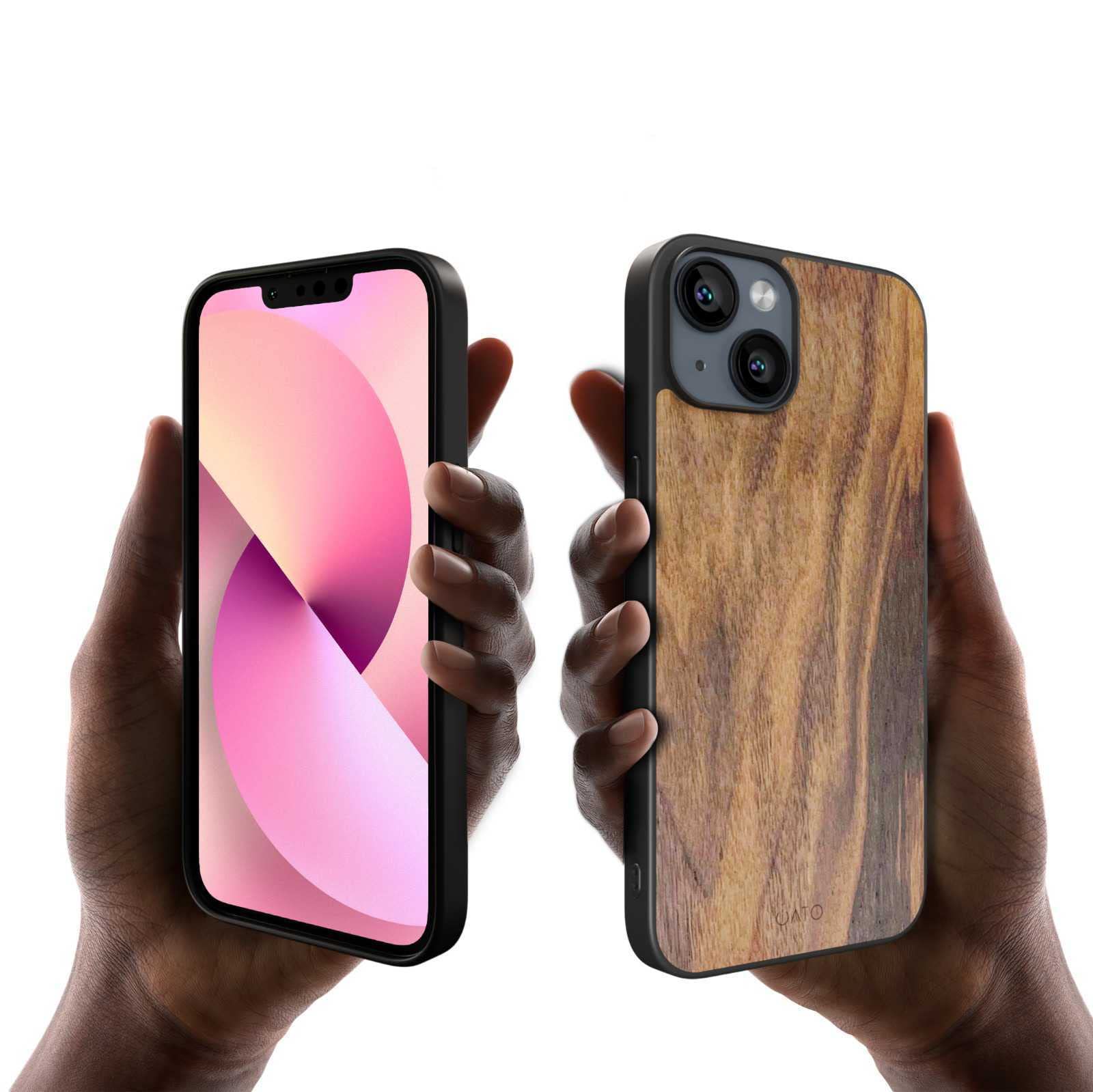Premium Magnetic Wood Case for iPhone 13 - Shockproof Protective Cover with Real Walnut Wood Overlay | MagSafe & Wireless Charging Compatible | Perfect for Business Professionals & Nature Lovers