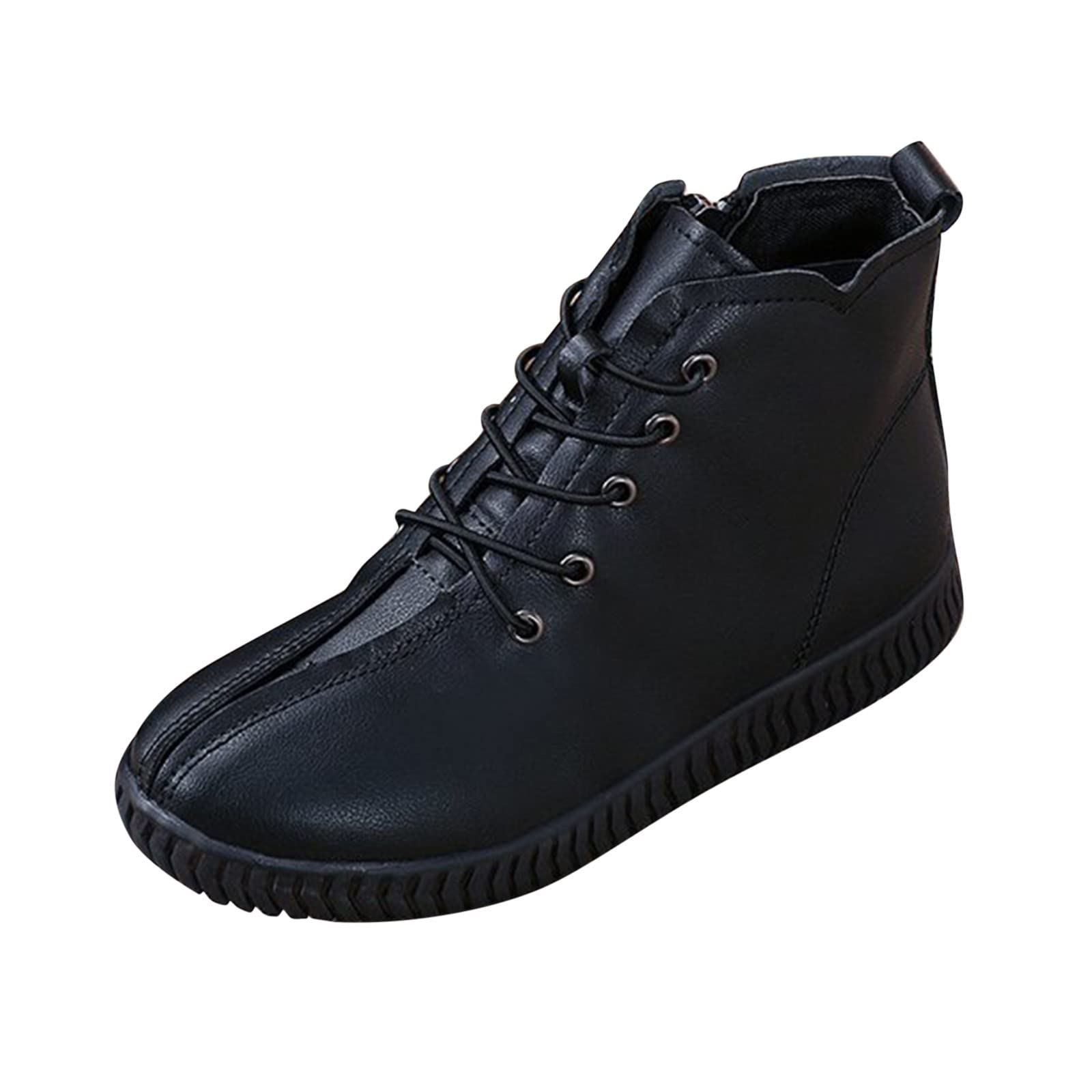 **Women's Casual Leather Dress Shoes - Comfortable Heel & Flat Sole Retro Fashion Shoes for Women (Black, Size 9) | Perfect for Office, Parties & Everyday Wear**