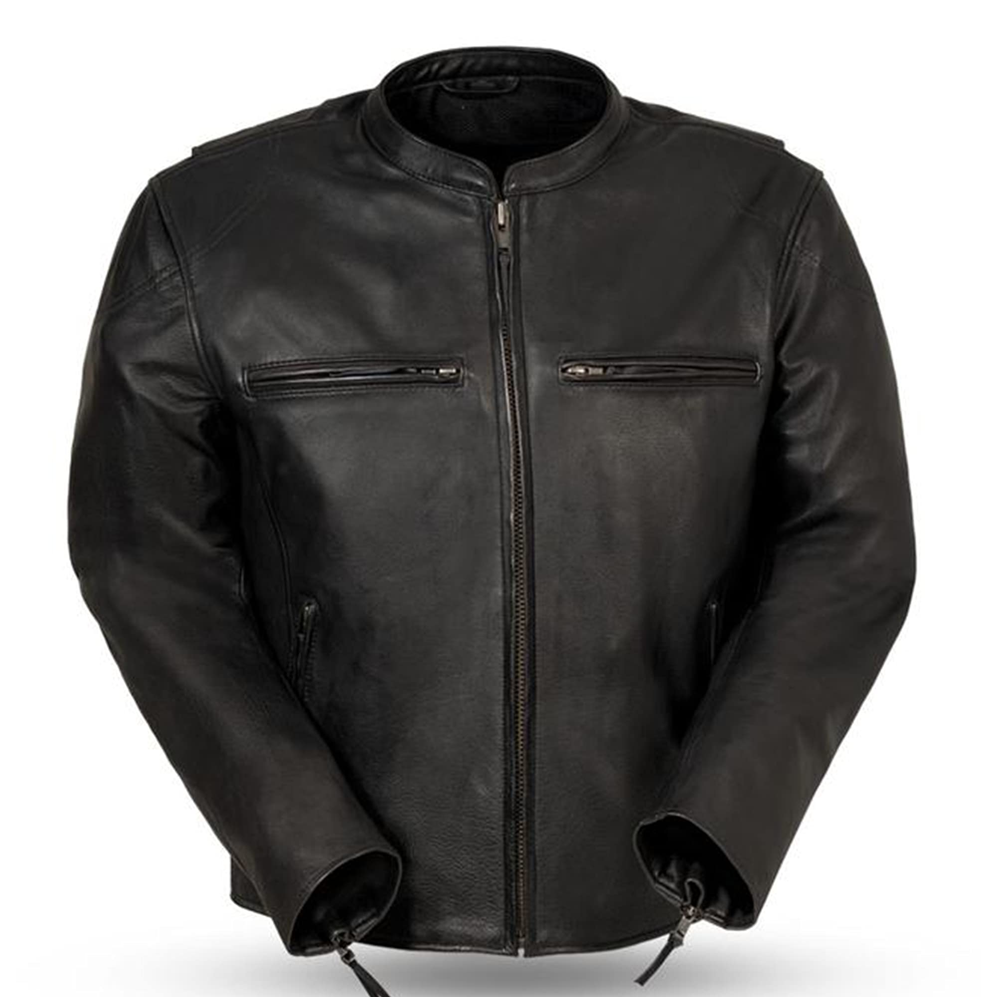Indy Men's Genuine Leather Motorcycle Jacket - Premium Biker Jacket for Men - Durable & Stylish Riding Gear - Perfect for Cruising, Commuting & Motorcycle Enthusiasts