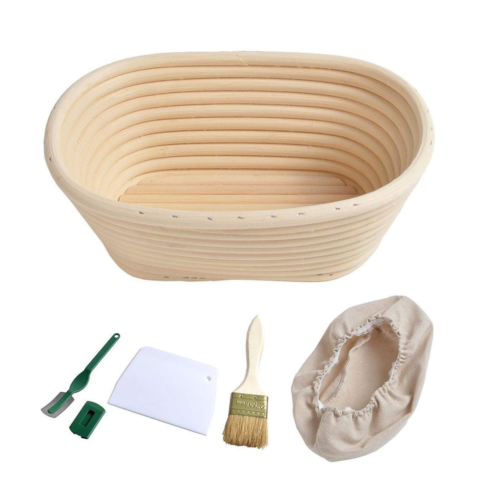 Professional Bread Proofing Baskets Set - White Rattan Banneton for Sourdough Baking | Perfect for Home Bakers & Professionals | Great for Artisan Bread Making & Baking Classes
