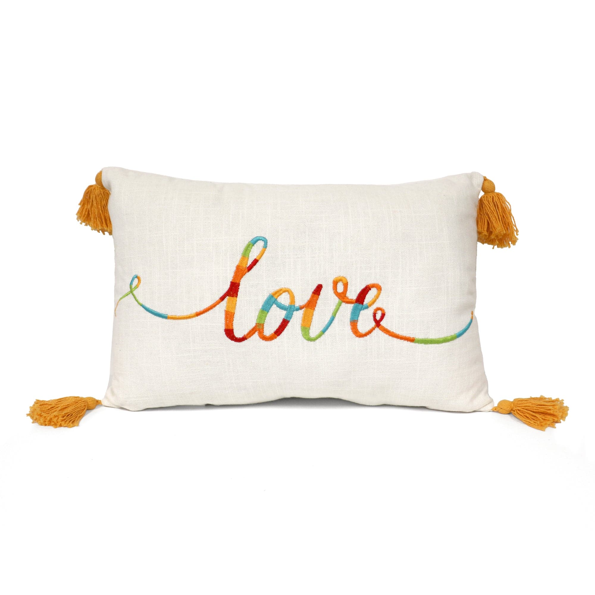 Love Is Love Decorative Throw Pillow - LGBTQ+ Pride Home Decor for Sofa, Bed & Couch - Rainbow Heart Design for Living Room, Bedroom & Dorm