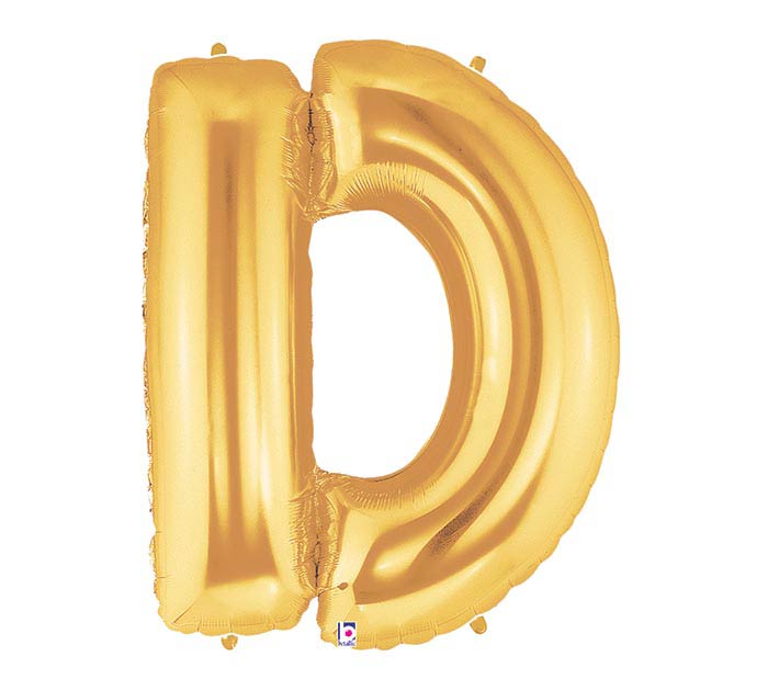 Gold Foil Letter D Balloon - Large Size for Birthday Parties, Baby Showers & Wedding Decorations