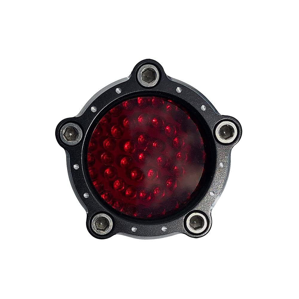 Twisted Choppers Forge Halo LED Tail Light Stop Light - Black Contrast Cut for Motorcycles & Cruisers - High Visibility Brake Light for Night Riding Safety